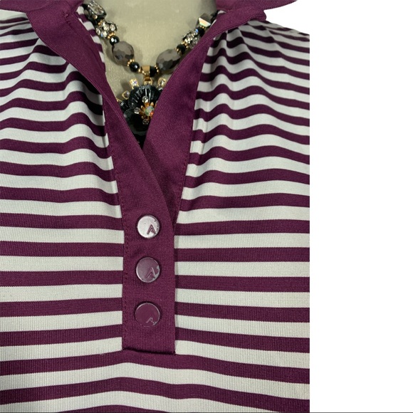 Striped Burgundy and Grey  Colour  Sleeveless Top Size L - Picture 5 of 14